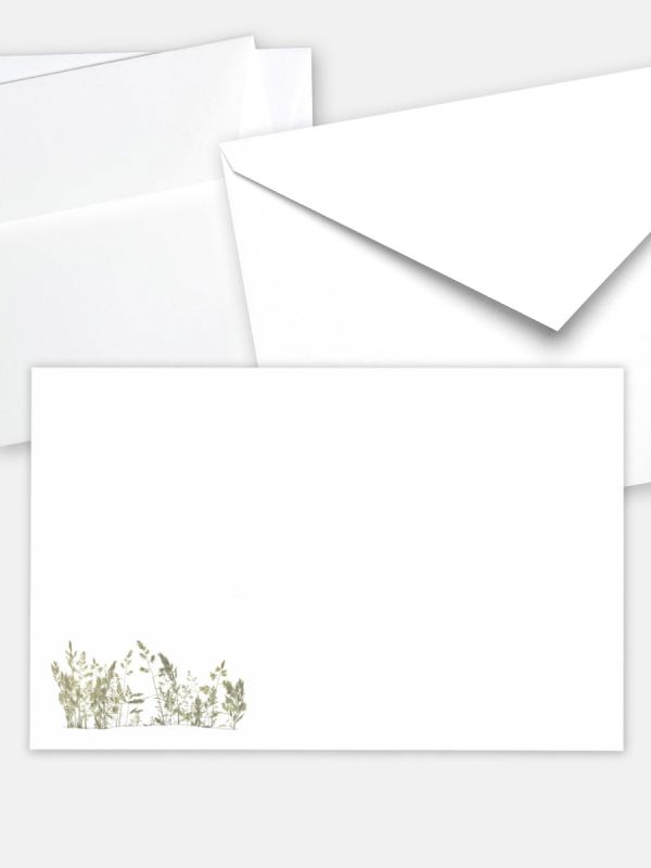 Umschlag im klassischen Format (191 x 120 mm) | Auswahl: Papiersorte, gerade Klappe/Haftklebung oder Spitzklappe/Nassklebung | Adresseindruck und Lettershop möglich | Motiv Herbarium | TUK_037_ATD