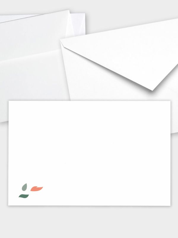 Umschlag im klassischen Format (191 x 120 mm) | Auswahl: Papiersorte, gerade Klappe/Haftklebung oder Spitzklappe/Nassklebung | Adresseindruck und Lettershop möglich | Motiv Blätterspiel | TUK_049_ATD